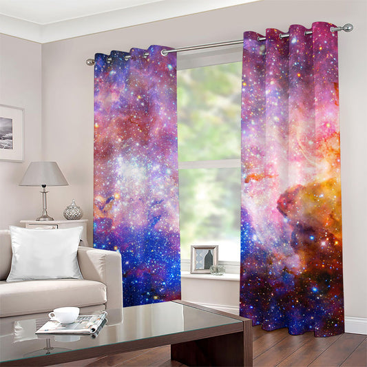 Light Stardust Galaxy Deep Space Print Grommet Curtains