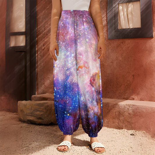 Light Stardust Galaxy Deep Space Print Harem Pants