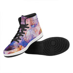Light Stardust Galaxy Deep Space Print High Top Leather Sneakers