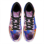 Light Stardust Galaxy Deep Space Print High Top Leather Sneakers