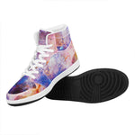 Light Stardust Galaxy Deep Space Print High Top Leather Sneakers