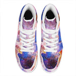 Light Stardust Galaxy Deep Space Print High Top Leather Sneakers