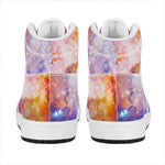 Light Stardust Galaxy Deep Space Print High Top Leather Sneakers