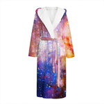 Light Stardust Galaxy Deep Space Print Hooded Bathrobe