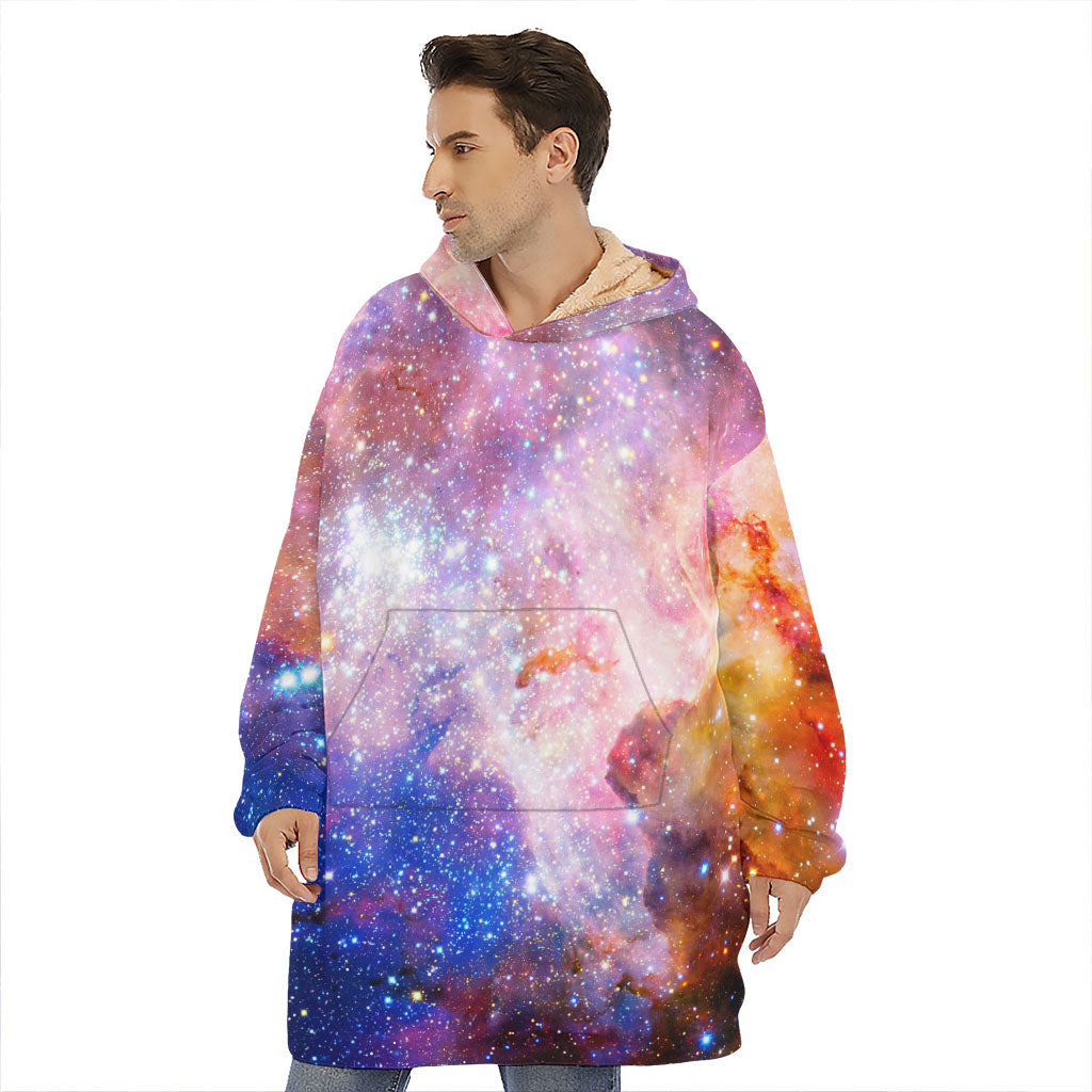 Light Stardust Galaxy Deep Space Print Hoodie Blanket