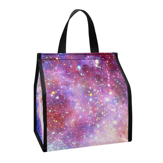 Light Stardust Galaxy Deep Space Print Insulated Lunch Tote