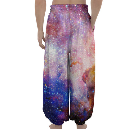 Light Stardust Galaxy Deep Space Print Lantern Pants