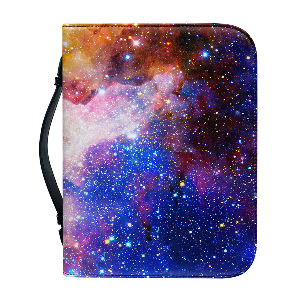 Light Stardust Galaxy Deep Space Print Leather Bible Cover