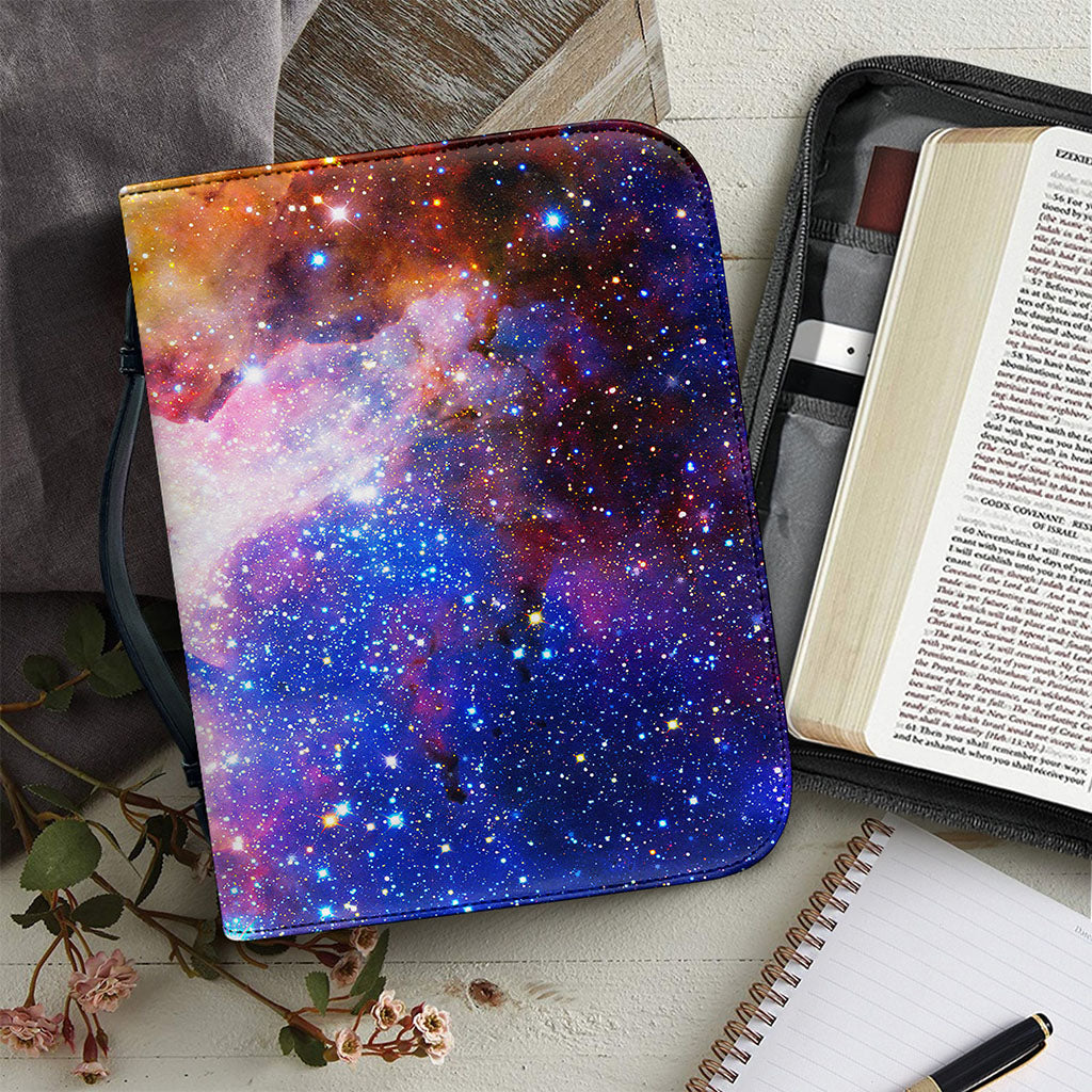 Light Stardust Galaxy Deep Space Print Leather Bible Cover