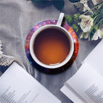 Light Stardust Galaxy Deep Space Print Leather Coaster Set