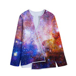 Light Stardust Galaxy Deep Space Print Long Sleeve Short Coat