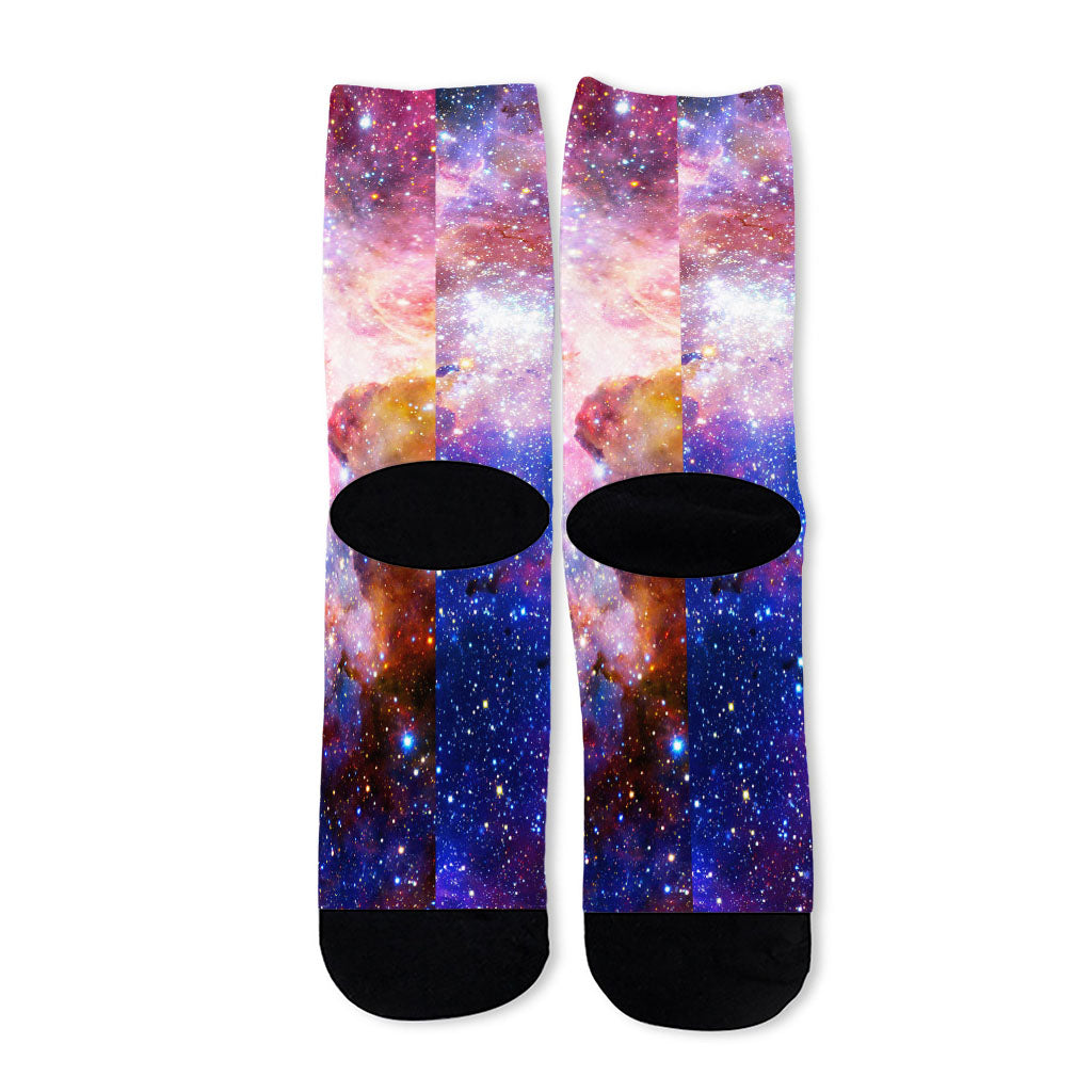 Light Stardust Galaxy Deep Space Print Long Socks