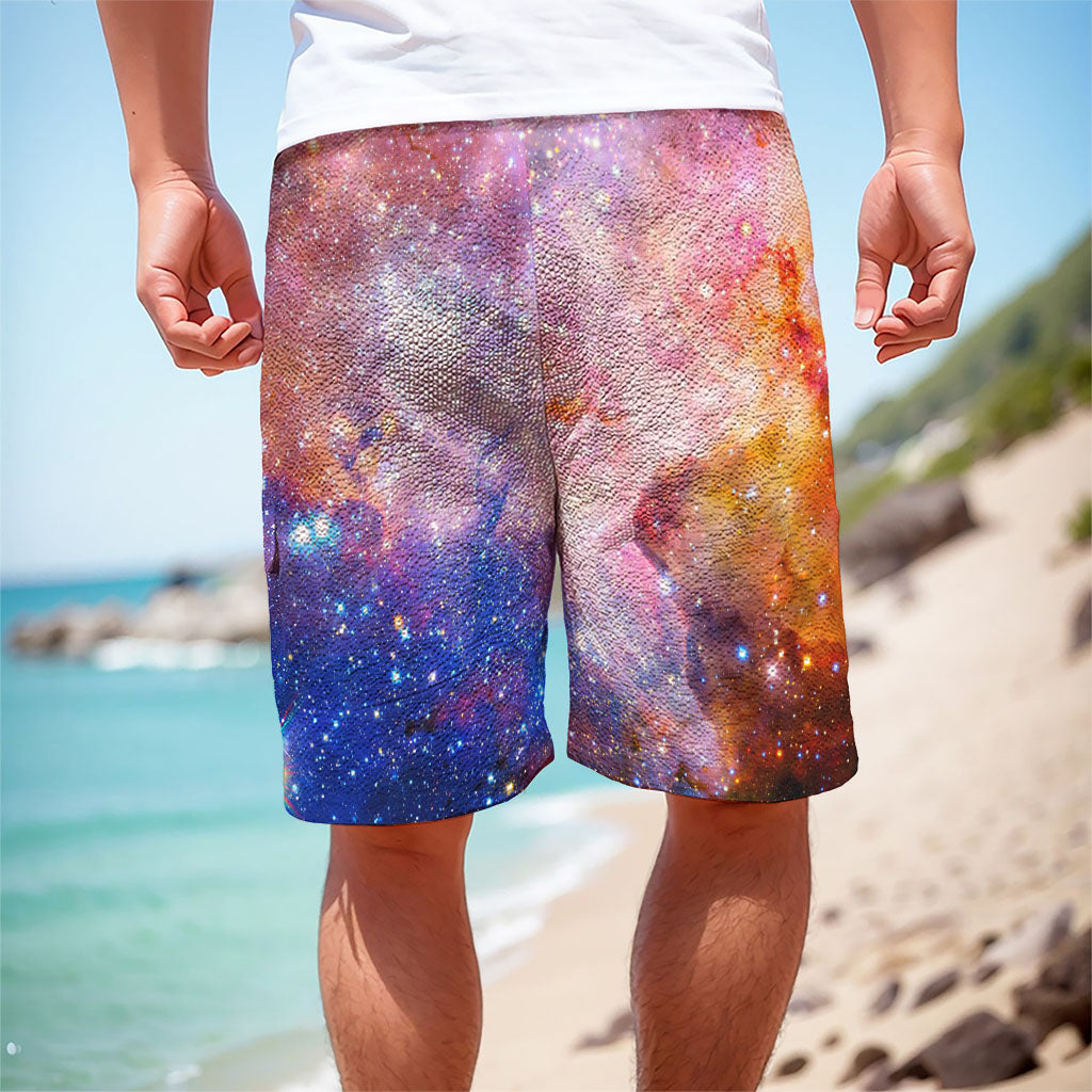 Light Stardust Galaxy Deep Space Print Men's Cargo Shorts