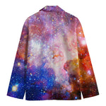 Light Stardust Galaxy Deep Space Print Men's Cotton Blazer