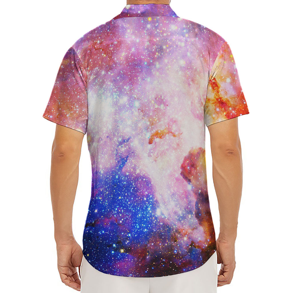 Light Stardust Galaxy Deep Space Print Men's Deep V-Neck Shirt