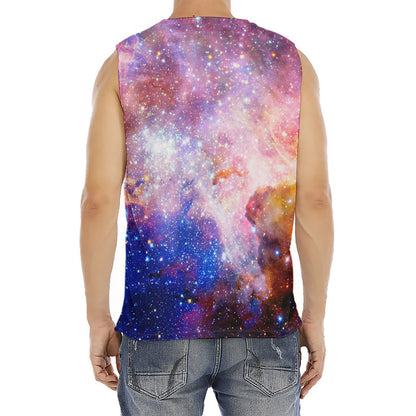 Light Stardust Galaxy Deep Space Print Men's Fitness Tank Top