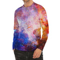 Light Stardust Galaxy Deep Space Print Men's Long Sleeve Rash Guard
