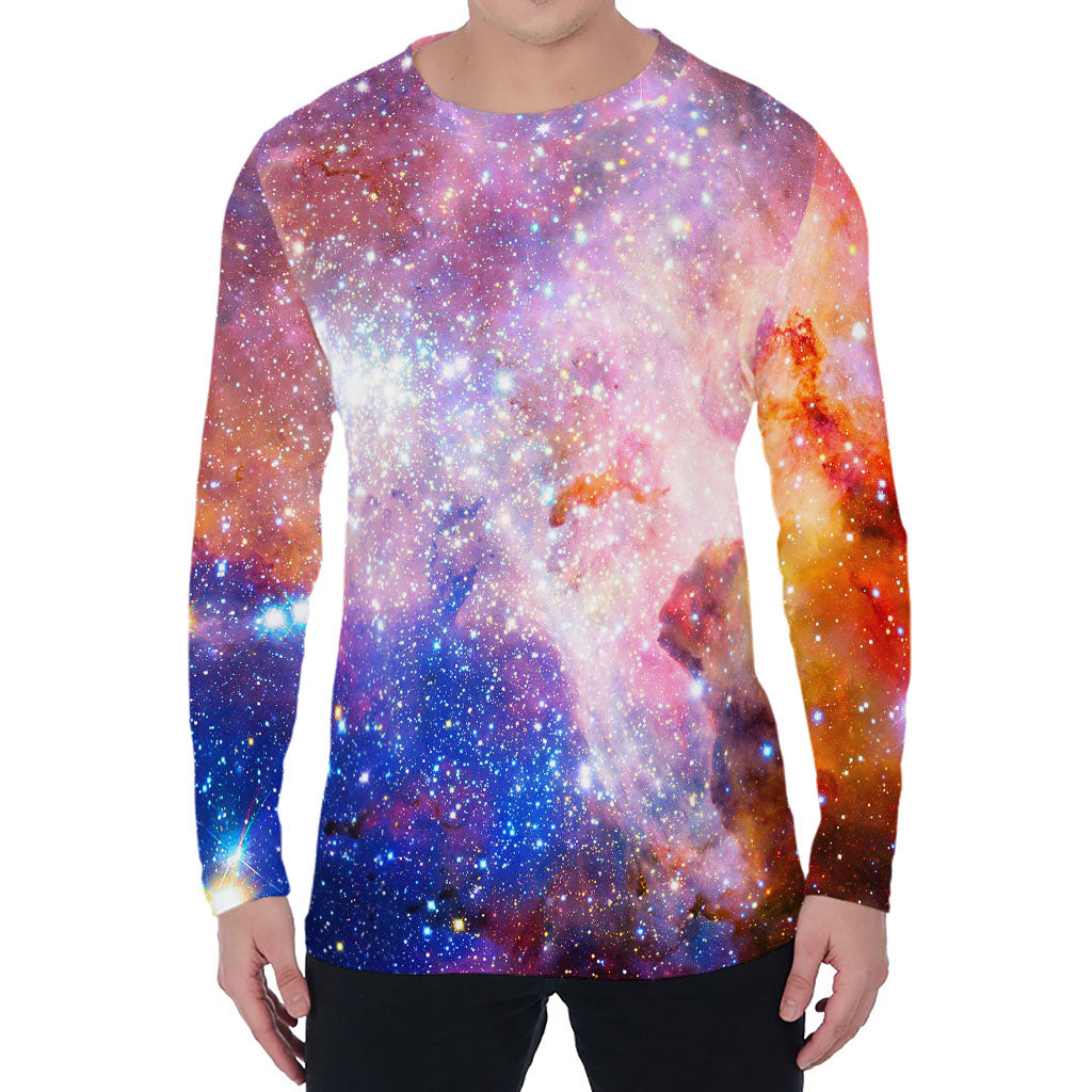Light Stardust Galaxy Deep Space Print Men's Long Sleeve T-Shirt