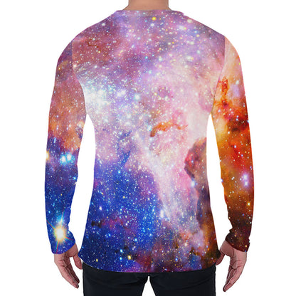Light Stardust Galaxy Deep Space Print Men's Long Sleeve T-Shirt
