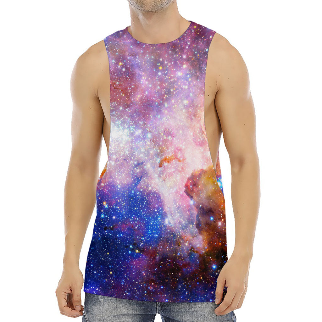 Light Stardust Galaxy Deep Space Print Men's Muscle Tank Top