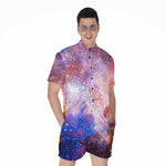 Light Stardust Galaxy Deep Space Print Men's Rompers