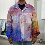 Light Stardust Galaxy Deep Space Print Men's Shirt Jacket