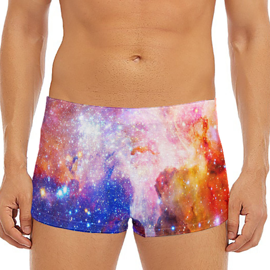 Light Stardust Galaxy Deep Space Print Men's Short Boxer Briefs