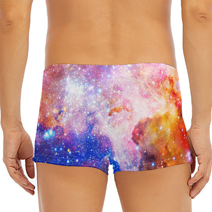 Light Stardust Galaxy Deep Space Print Men's Short Boxer Briefs