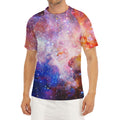 Light Stardust Galaxy Deep Space Print Men's Short Sleeve Rash Guard