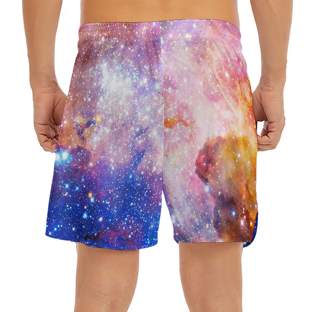 Light Stardust Galaxy Deep Space Print Men's Split Running Shorts