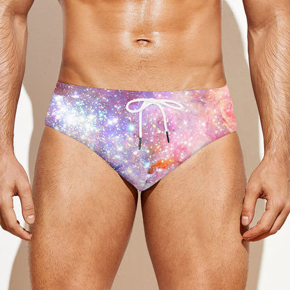 Light Stardust Galaxy Deep Space Print Men's Swim Briefs