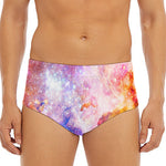 Light Stardust Galaxy Deep Space Print Men's Triangle Swim Briefs