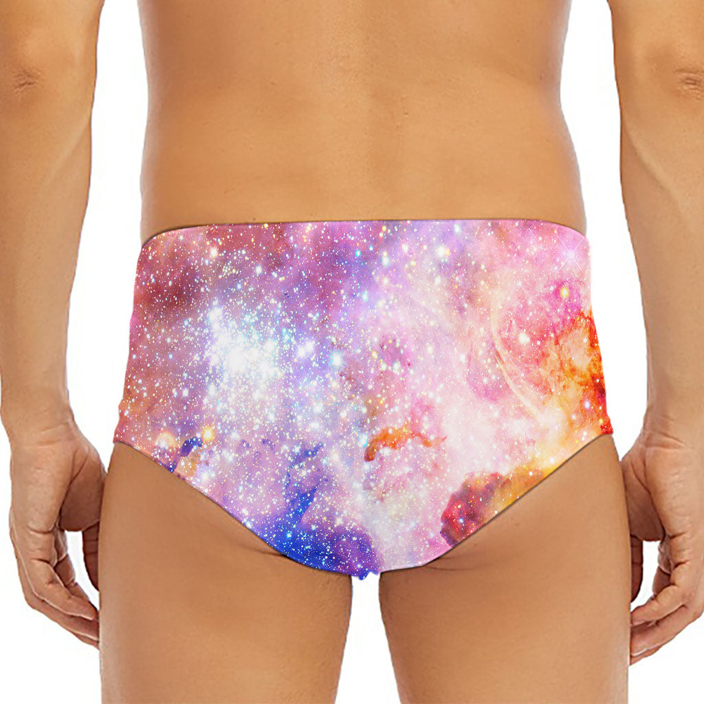Light Stardust Galaxy Deep Space Print Men's Triangle Swim Briefs