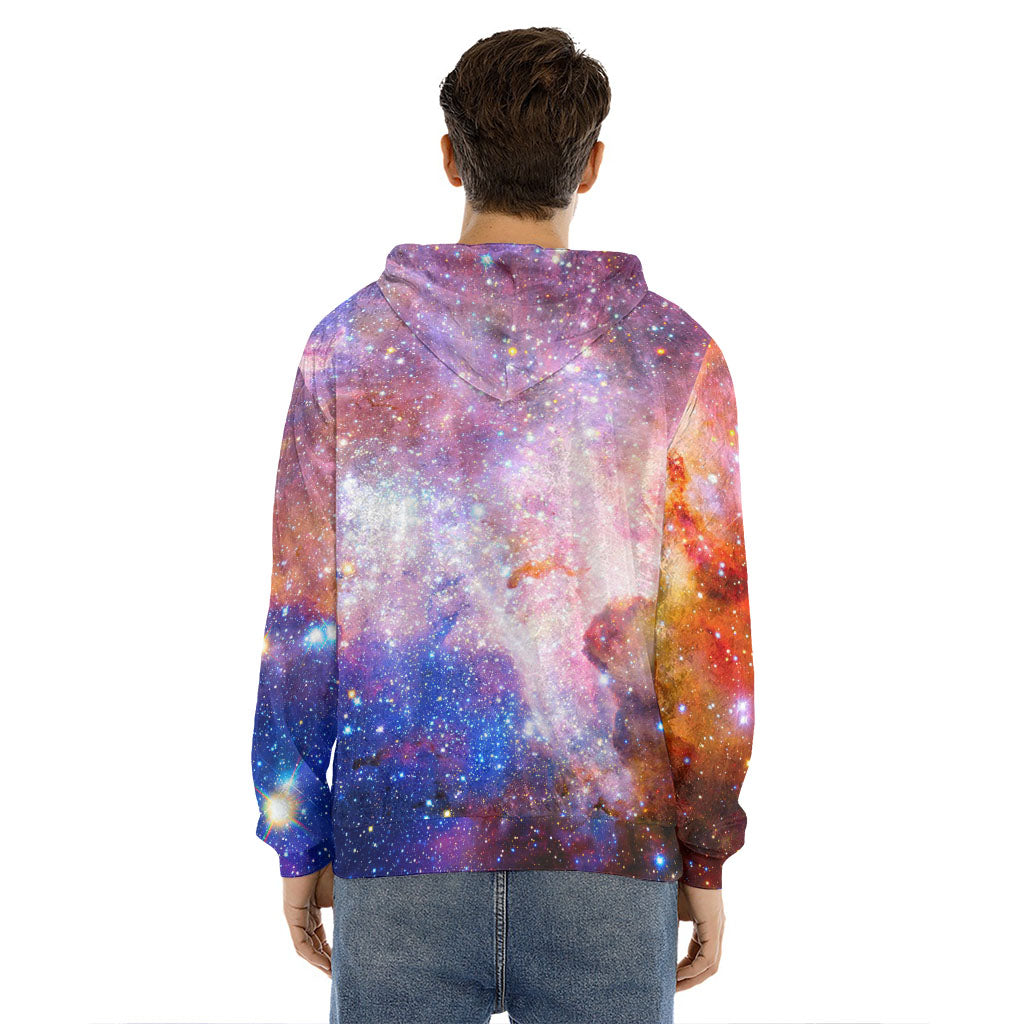 Light Stardust Galaxy Deep Space Print Men's Velvet Pullover Hoodie