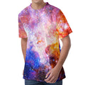 Light Stardust Galaxy Deep Space Print Men's Velvet T-Shirt