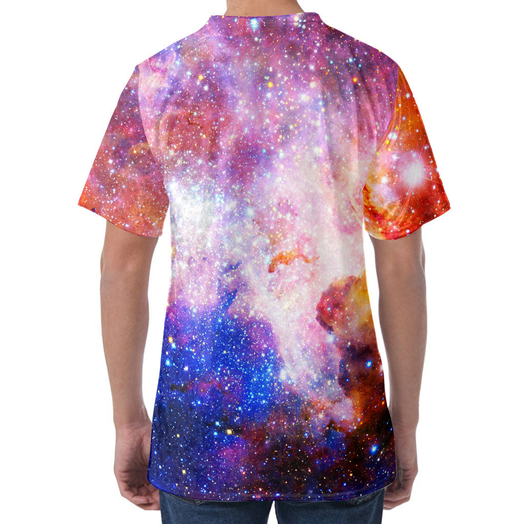 Light Stardust Galaxy Deep Space Print Men's Velvet T-Shirt