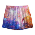 Light Stardust Galaxy Deep Space Print Mesh Shorts