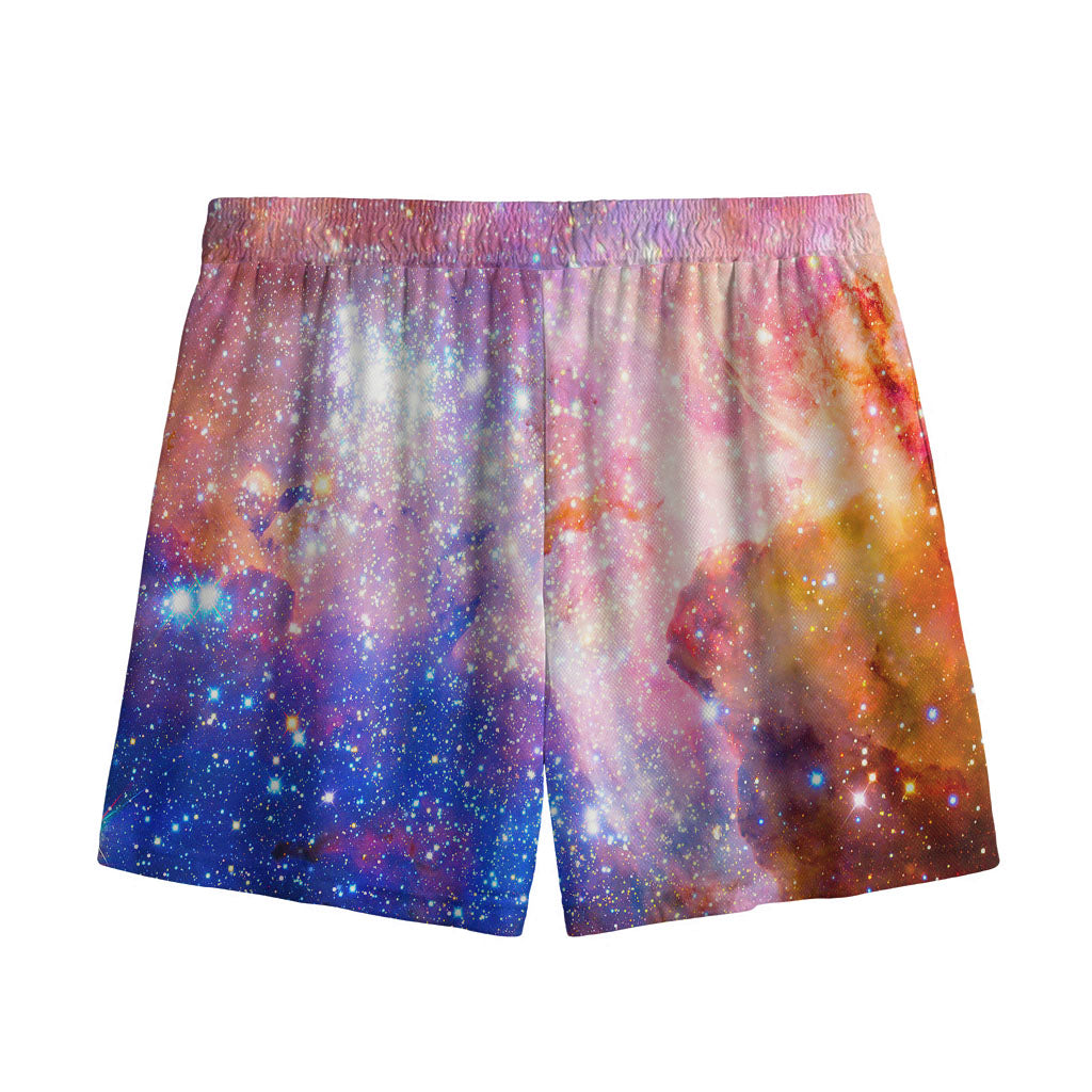 Light Stardust Galaxy Deep Space Print Mesh Shorts