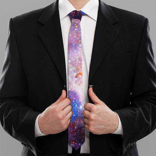 Light Stardust Galaxy Deep Space Print Necktie