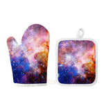 Light Stardust Galaxy Deep Space Print Oven Mitt And Pot Holder Set