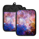 Light Stardust Galaxy Deep Space Print Pot Holders With Pocket