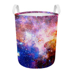 Light Stardust Galaxy Deep Space Print Round Laundry Basket
