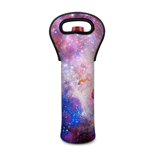 Light Stardust Galaxy Deep Space Print Single Neoprene Wine Tote