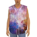 Light Stardust Galaxy Deep Space Print Sleeveless Baseball Jersey