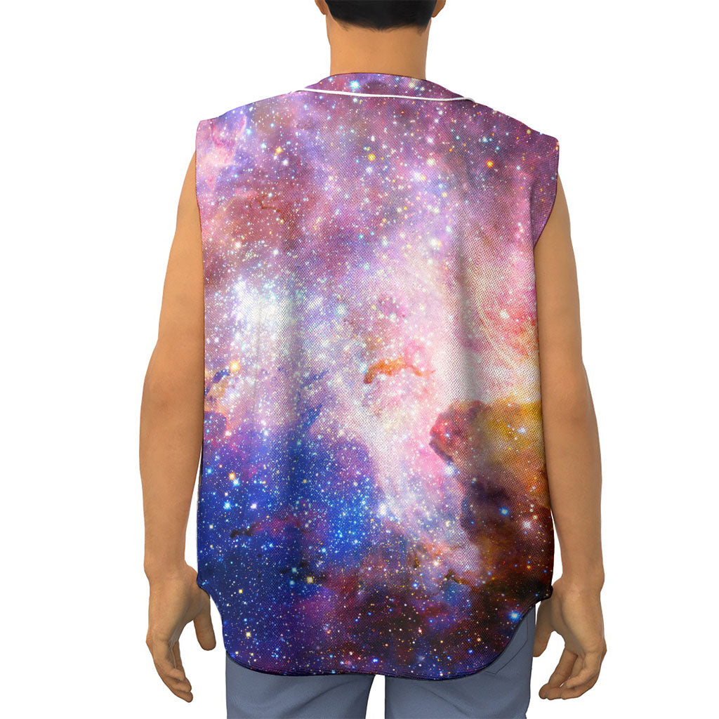 Light Stardust Galaxy Deep Space Print Sleeveless Baseball Jersey