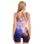 Light Stardust Galaxy Deep Space Print Sleeveless One Piece Swimsuit