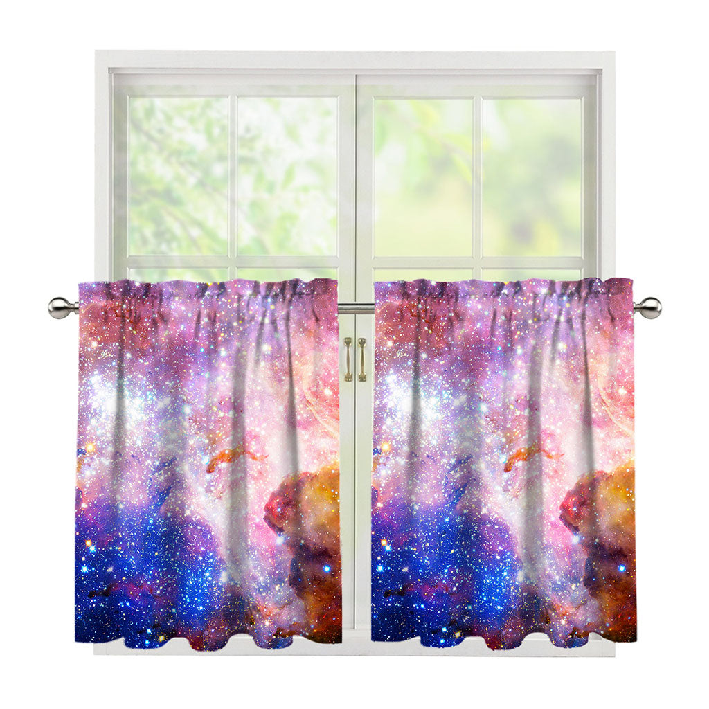 Light Stardust Galaxy Deep Space Print Tier Curtains