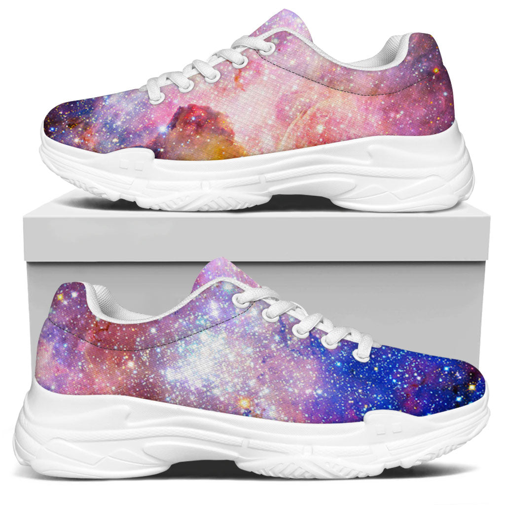 Light Stardust Galaxy Deep Space Print White Chunky Shoes