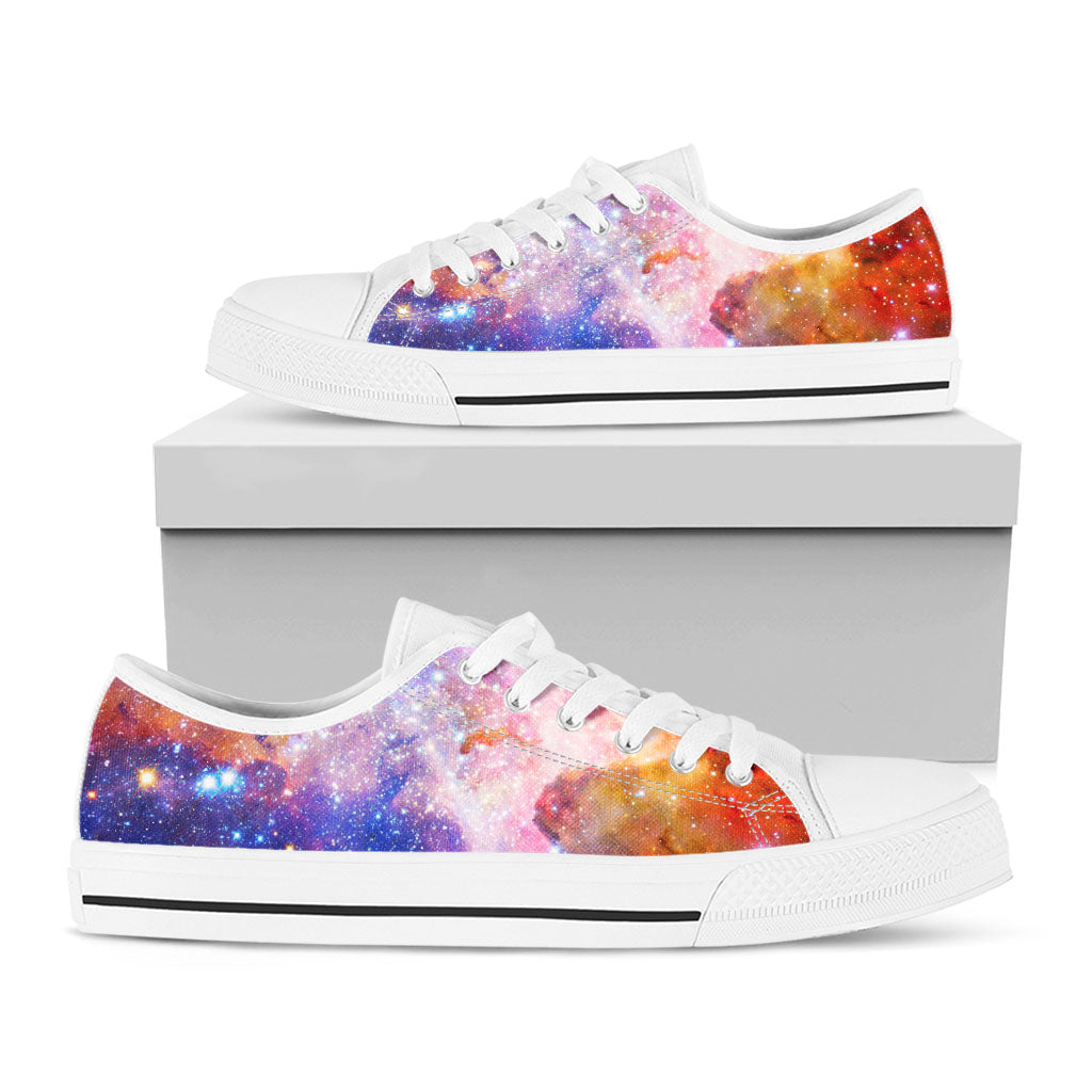 Light Stardust Galaxy Deep Space Print White Low Top Sneakers
