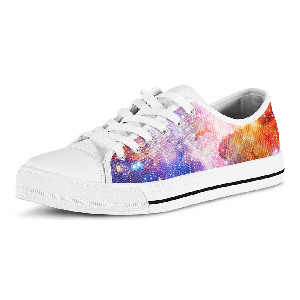 Light Stardust Galaxy Deep Space Print White Low Top Sneakers